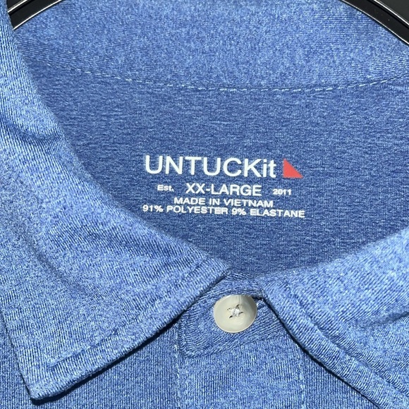 Untuckit Blue Polo Shirt Classic Casual Fit Size XXL - Picture 3 of 5